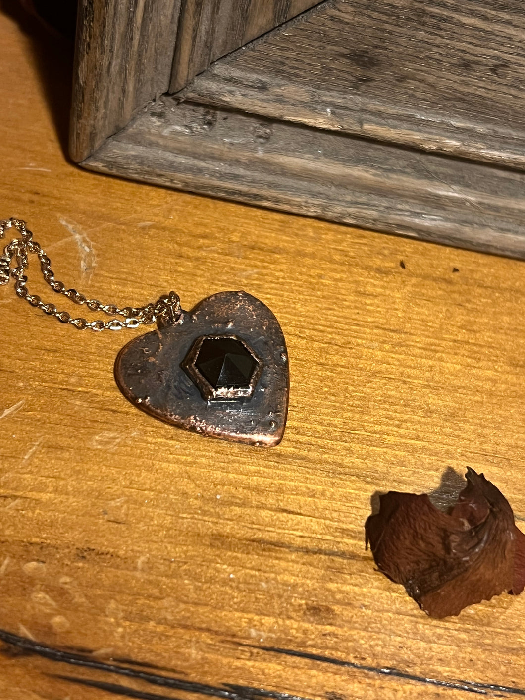Onyx heart necklace