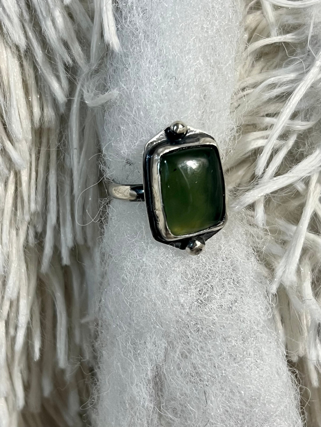 Green stone ring size 5