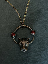 Load image into Gallery viewer, Cat + garnet necklace
