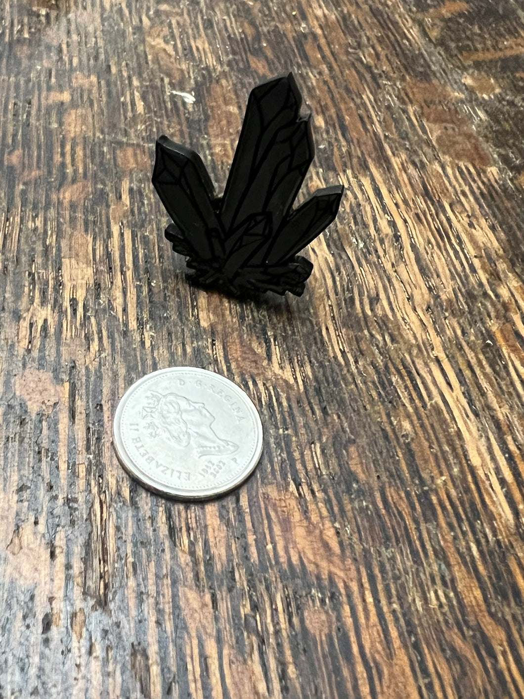 Black acrylic crystal pin