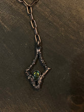 Load image into Gallery viewer, Copper electroformed stick and labradorite pendant necklace
