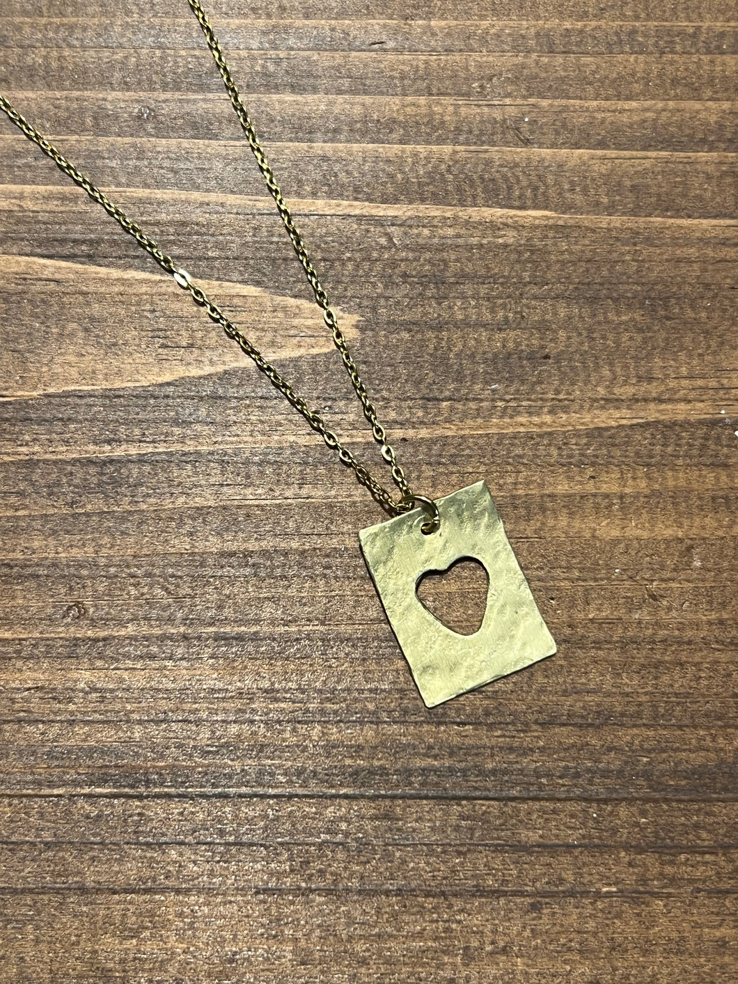 Brass heart necklace