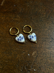 Floral heart earrings