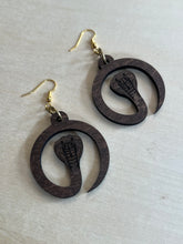 Load image into Gallery viewer, Wooden cobra snake earrings
