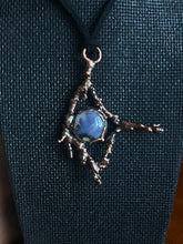 Load image into Gallery viewer, Dendritic Agate stone and natural electroformed stick necklace
