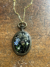 Load image into Gallery viewer, Pocket watch floral necklace
