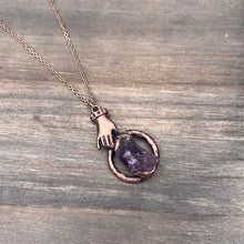 Load image into Gallery viewer, Amethyst hand necklace
