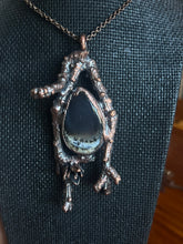 Load image into Gallery viewer, Dendritic Agate stone and natural electroformed stick necklace
