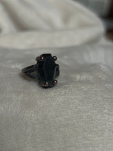 Load image into Gallery viewer, Black glass coffin ring size 5
