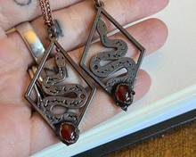Load image into Gallery viewer, Carnelian agate snake necklace
