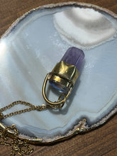 Load image into Gallery viewer, Amethyst and aura quartz necklace
