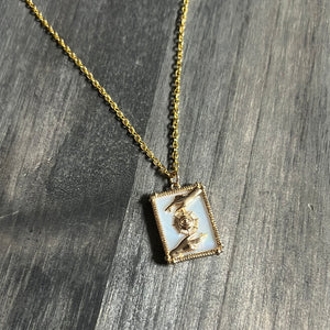 Hand and eye sun necklace ￼