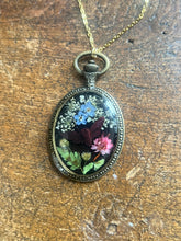 Load image into Gallery viewer, Pocket watch floral necklace
