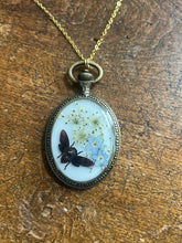 Load image into Gallery viewer, Pocket watch floral necklace
