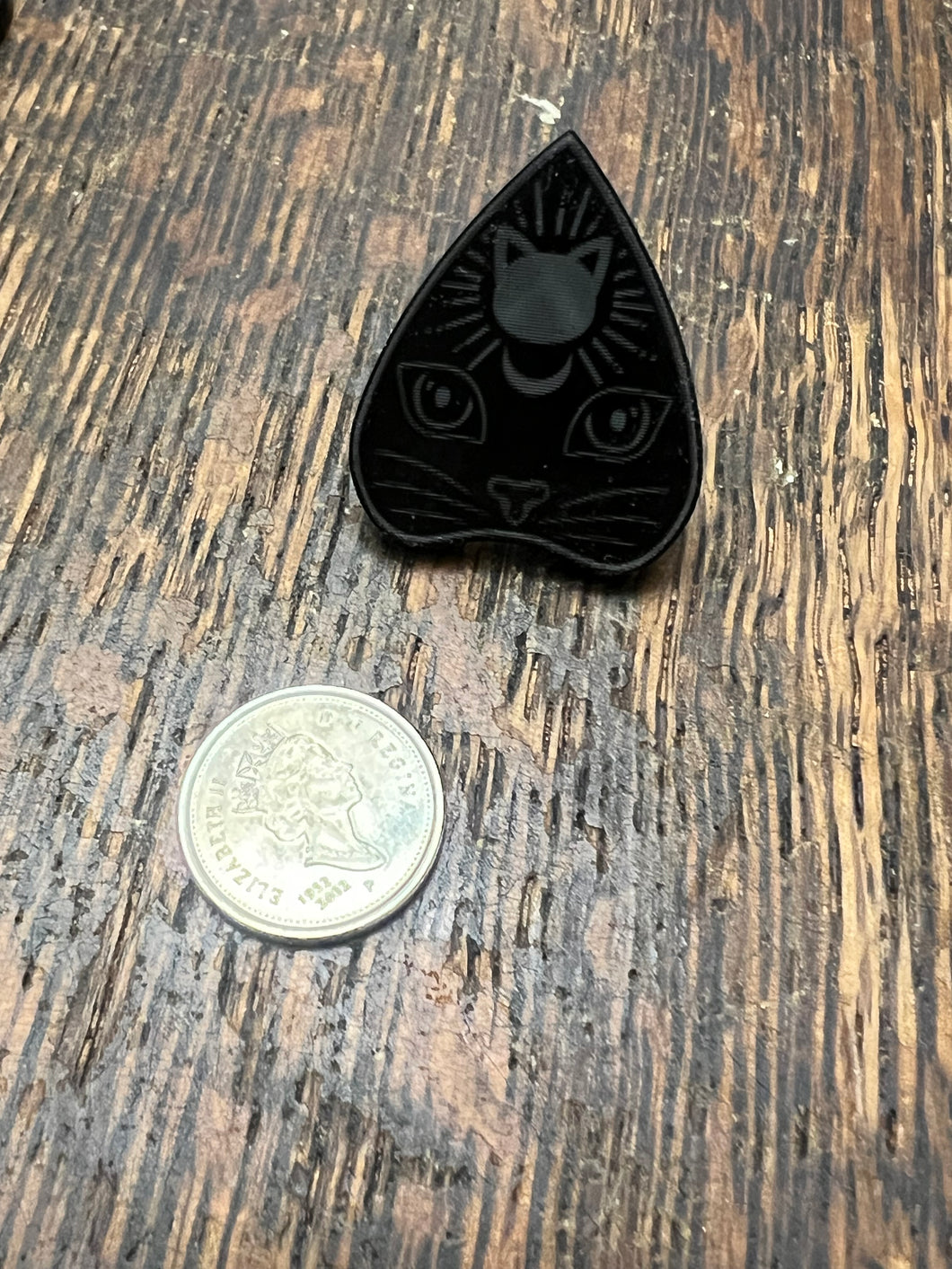 Black acrylic cat pin