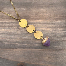 Load image into Gallery viewer, Amethyst disc necklace
