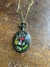 Load image into Gallery viewer, Pocket watch floral necklace
