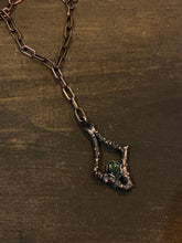 Load image into Gallery viewer, Copper electroformed stick and labradorite pendant necklace
