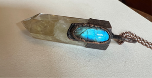Citrine and labradorite necklace