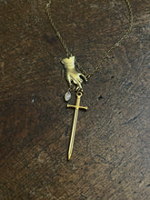 Load image into Gallery viewer, Sword and drop necklace
