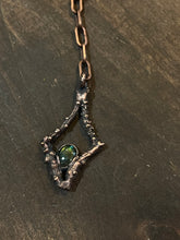 Load image into Gallery viewer, Copper electroformed stick and labradorite pendant necklace
