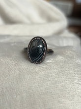 Load image into Gallery viewer, Tuxedo agate ring size 7.75
