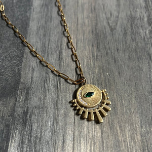 Eye and moon necklace