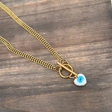 Load image into Gallery viewer, Heart Eye thick chain necklace
