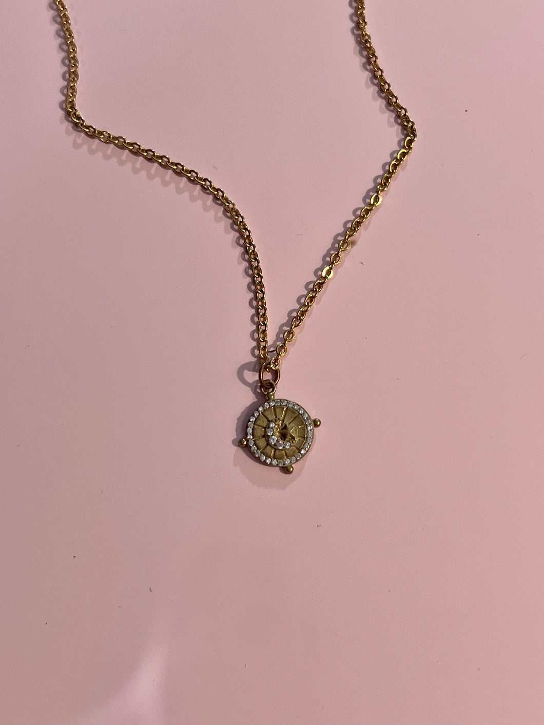 Moon compass necklace