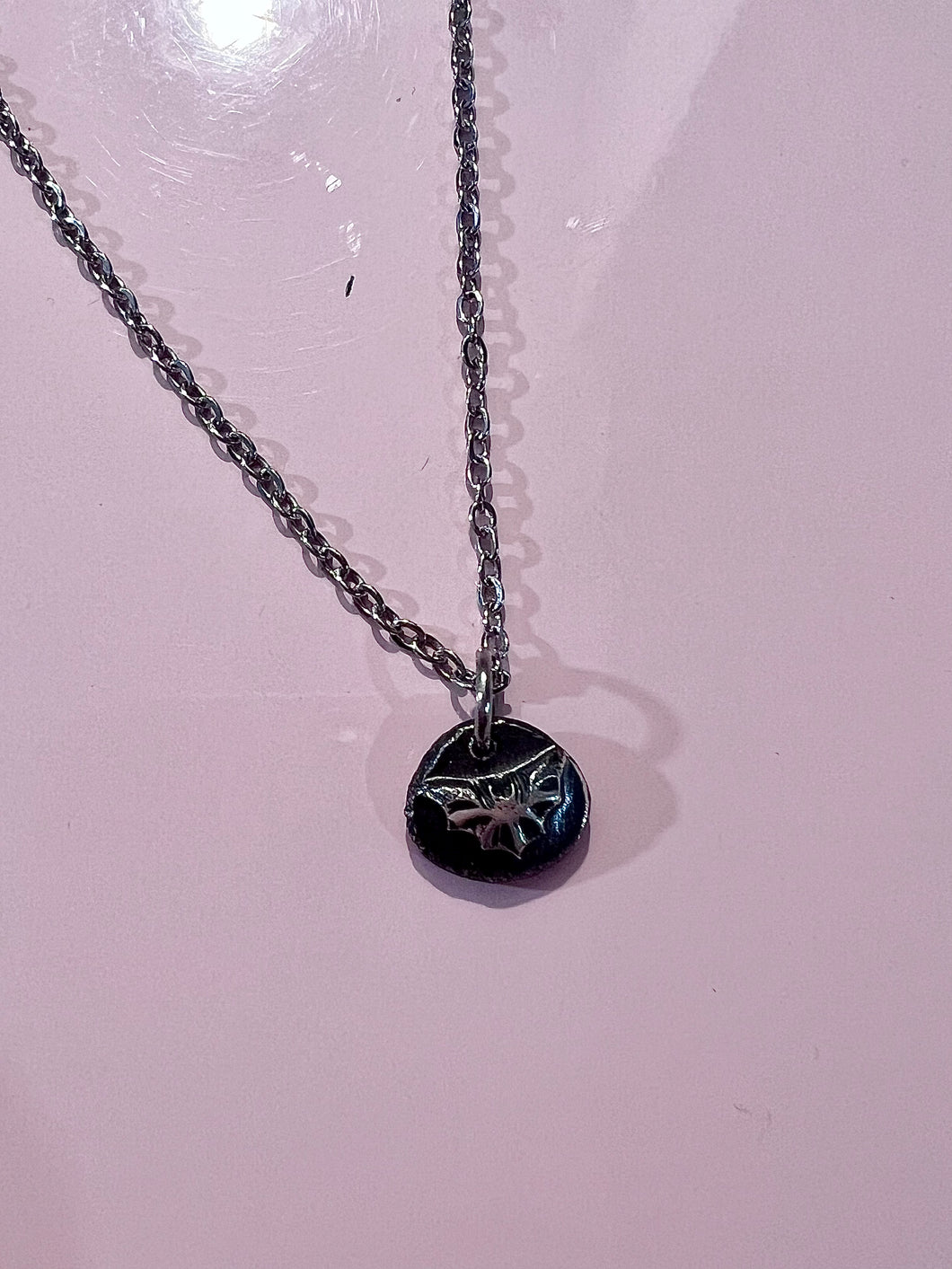 Sterling bat necklace