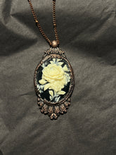 Load image into Gallery viewer, Copper electroformed rose necklace
