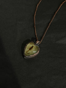 Glow in the dark Copper electroformed scorpion necklace
