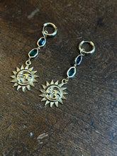 Load image into Gallery viewer, Dangle stone and sun moon earrings
