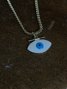 Gold plated blue eye necklace
