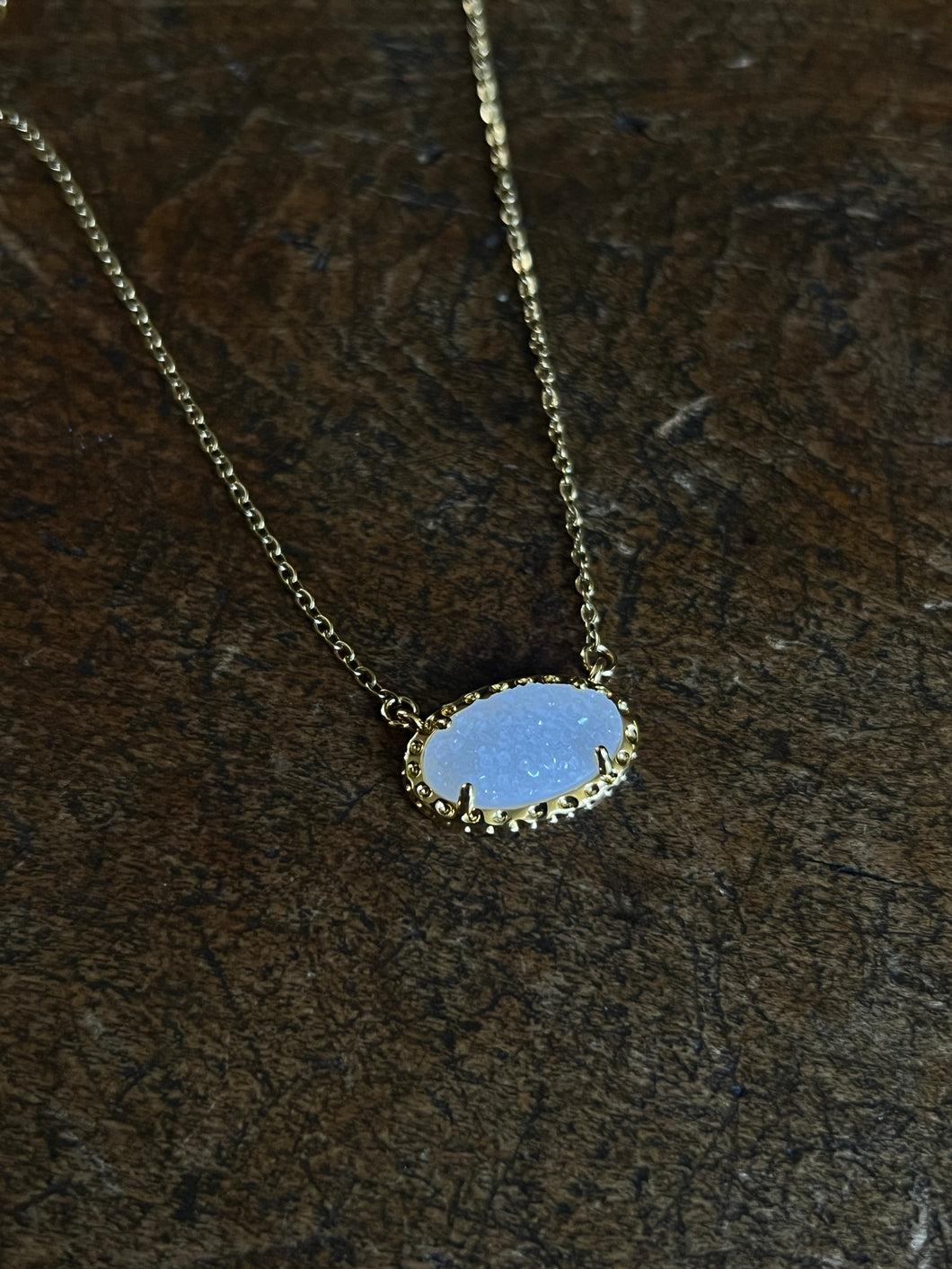 White stone necklace