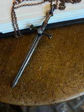 Load image into Gallery viewer, Flashy opal sword necklace
