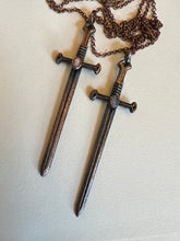 Load image into Gallery viewer, Flashy opal sword necklace
