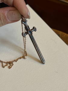 Opal sword necklace