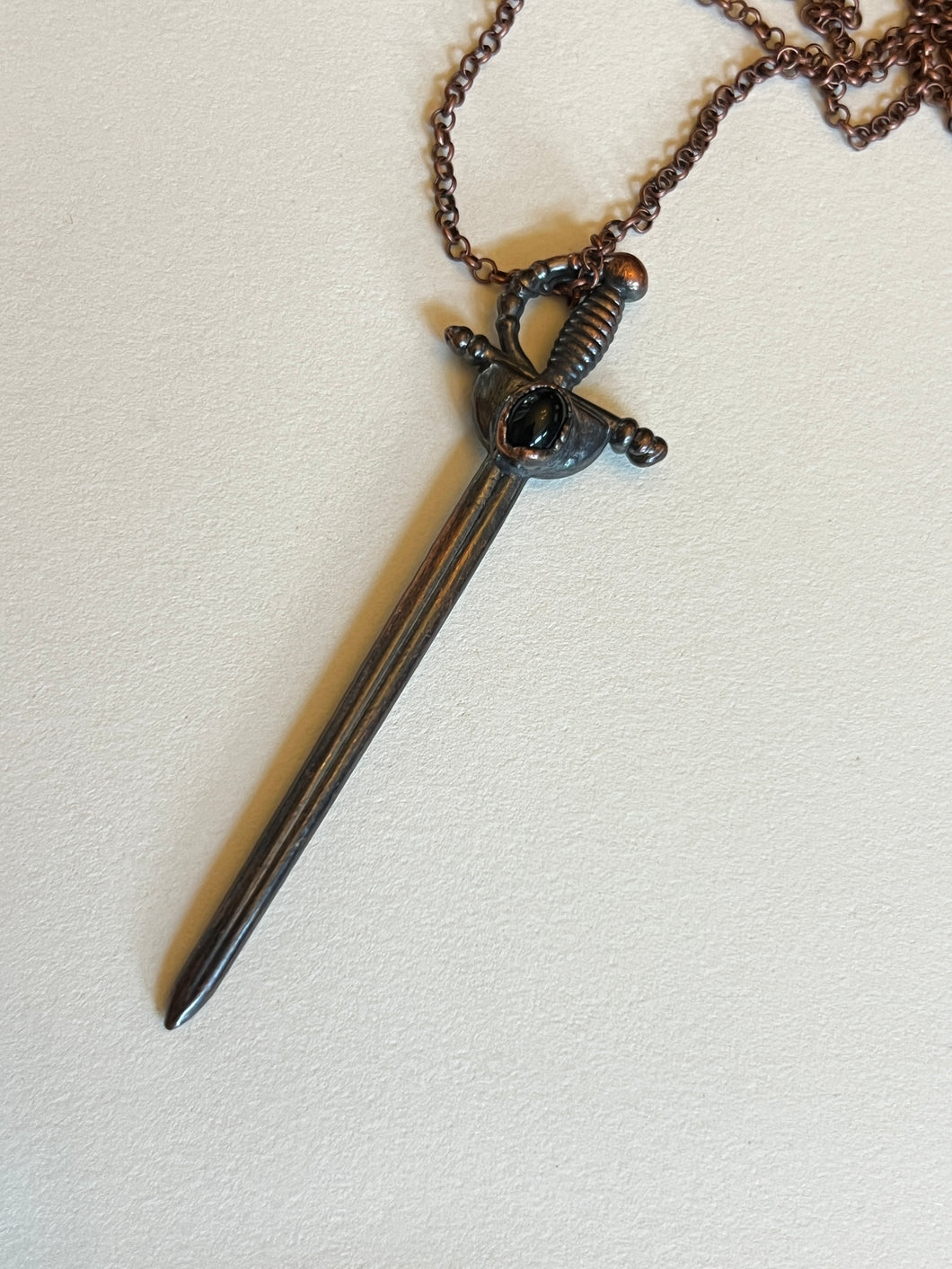 Onyx sword necklace