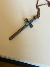 Load image into Gallery viewer, Opal sword necklace
