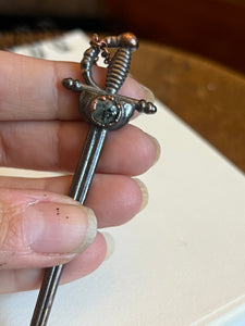 Rutilated quartz sword necklace