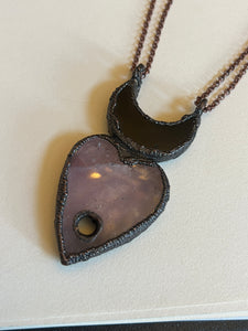 Amethyst planchette and Onyx moon necklace