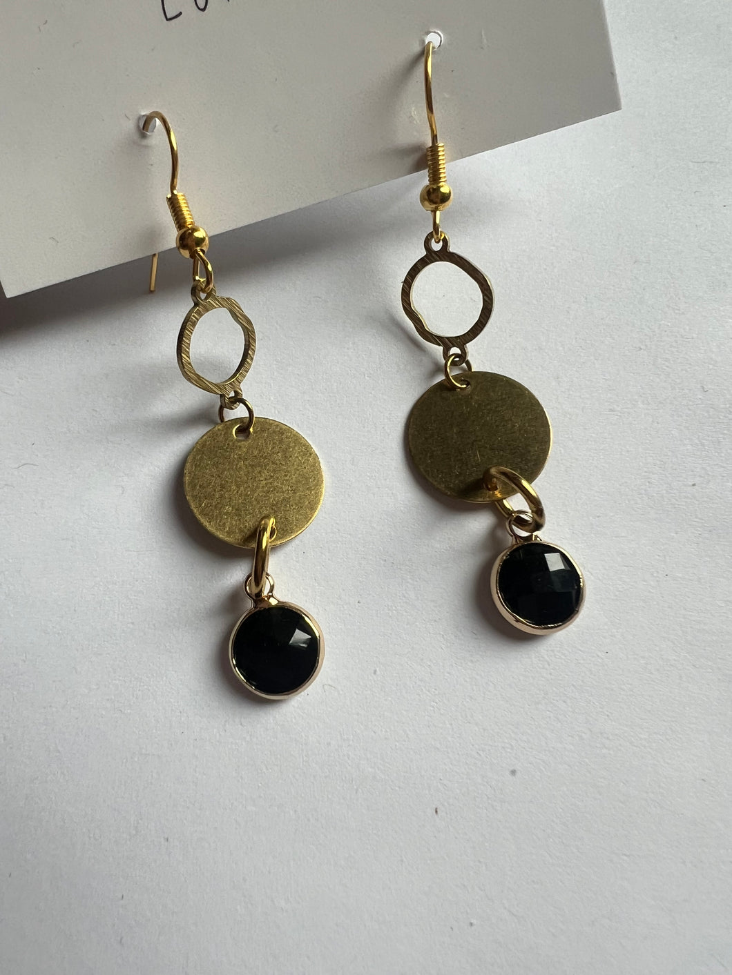 Black stone earrings