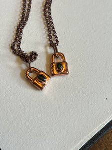 Fluorite lock necklace