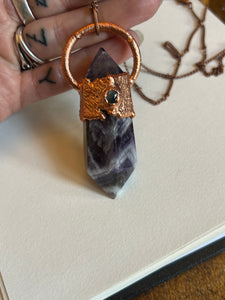 Chevron amethyst necklace