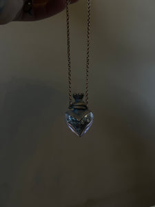 Heart Crystal vile necklace