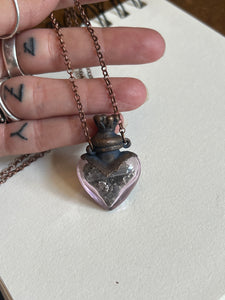 Heart Crystal vile necklace