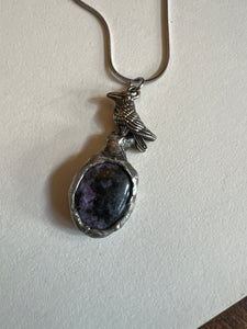 Stone and bird necklace