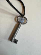 Load image into Gallery viewer, Skeleton key floral necklace
