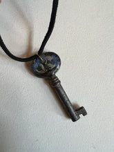 Load image into Gallery viewer, Skeleton key floral necklace

